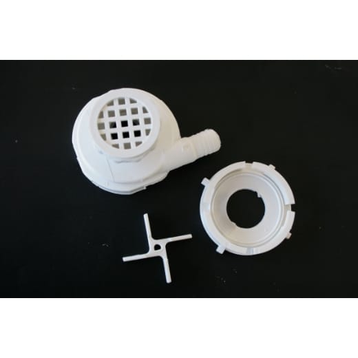 PVC-Teil mit Bajonet mit Schlauchanschluß, Sieb, Schaufelrad zu Wasserpumpe S3