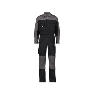 Cannes Zweifarbiger Overall mit Kniepolstertaschen, schwarz/zementgrau, Schrittlänge Standard, Größe 2XL