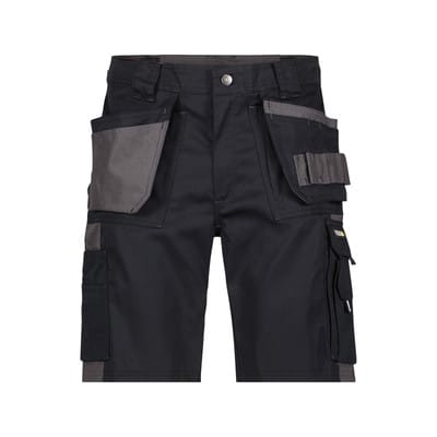 Monza Zweifarbige Arbeitsshorts mit Holstertaschen, schwarz/zementgrau, Schrittlänge Standard, Größe 44