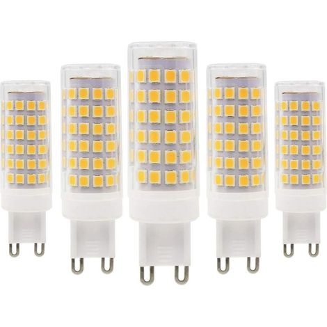 G9 Led-lampen, 9 W/800 Lm, Entspricht 80 W Halogenlampe, Warmweiß 3000 K, Energiesparend, G9, Nicht Dimmbar, Wechselstrom 220–240 V, 5er-pack [energieklasse A+]