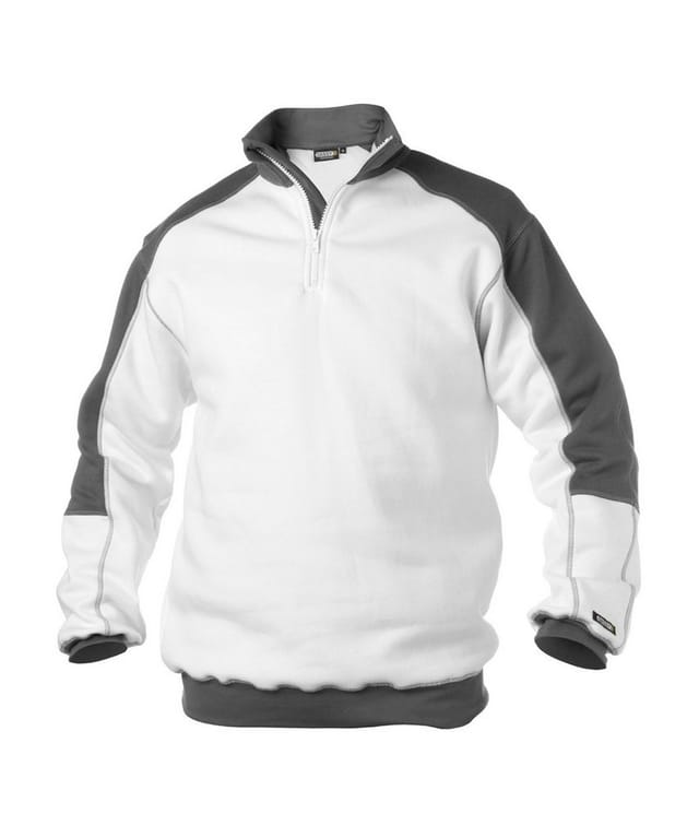 Basiel Zweifarbiges Sweatshirt, weiß/zementgrau, Größe S