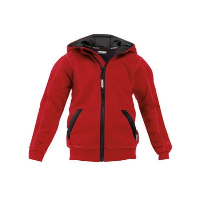 Watson Kids Kapuzensweatshirt mit langem Reißverschluss, rot/schwarz, Größe 146/152