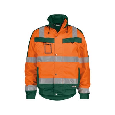 Lima Warnschutz Winterjacke, neonorange/flaschengrün, Größe M