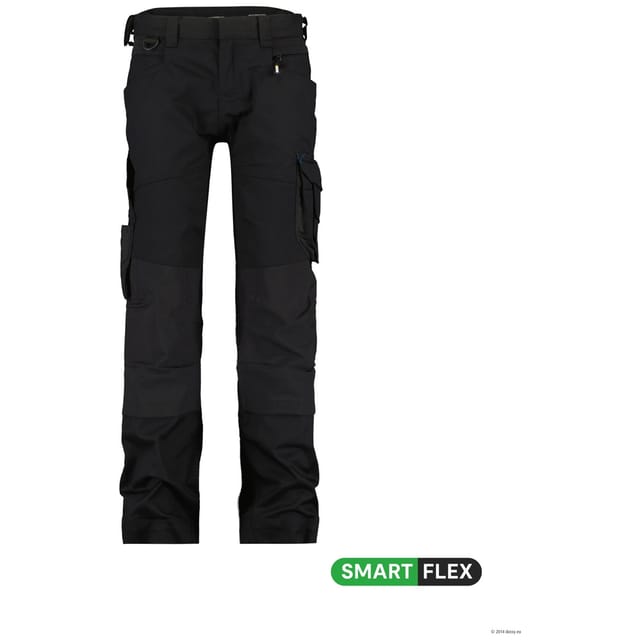 Dynax Women Arbeitshose mit Stretch und Kniepolstertaschen für Damen, schwarz, Schrittlänge Standard, Größe 36