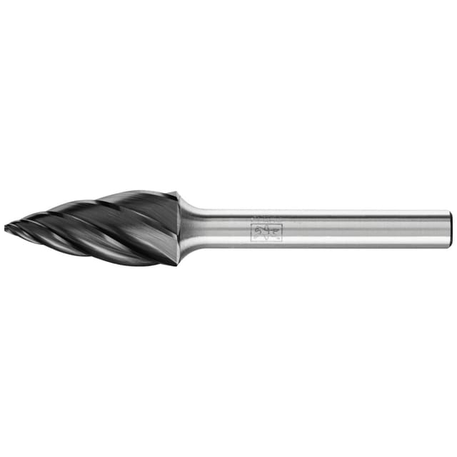 Hartmetall Hochleistungsfrässtift ALU Spitzbogen SPG Ø 12x25 mm Schaft-Ø 6 mm HICOAT für Alu