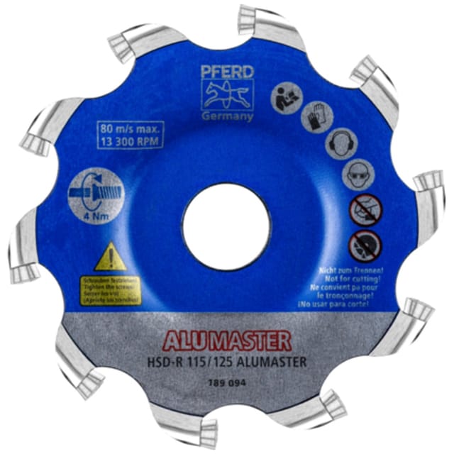 Hochleistungsfrässcheibe ALUMASTER R Ø 115 mm für Winkelschleifer Alu Bearbeitung