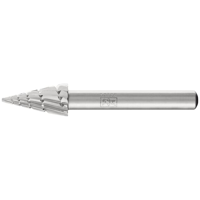 HSS Frässtift Spitzkegelform G Ø 10x20mm Schaft-Ø 6 mm Z 2 universal mittel Spanbrecher
