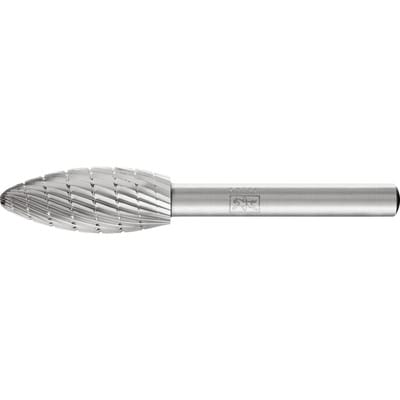 HSS Frässtift Flammenform B Ø 12x30mm Schaft-Ø 6 mm Z 3 universal mittel fein Spanbrecher
