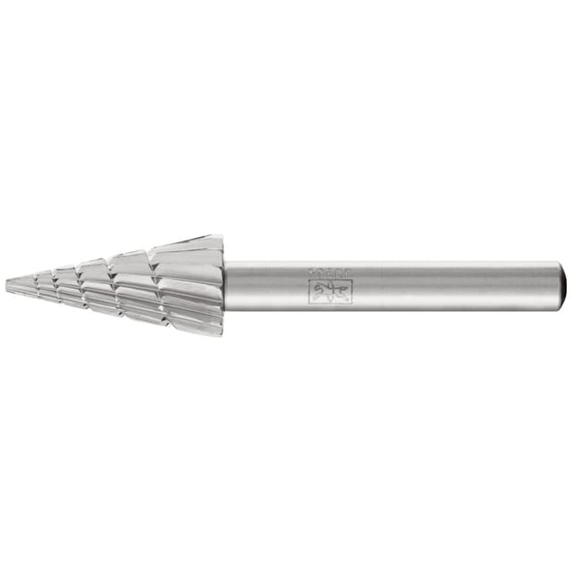 HSS Frässtift Spitzkegelform G Ø 12x25 mm Schaft-Ø 6 mm Z 2 universal mittel Spanbrecher