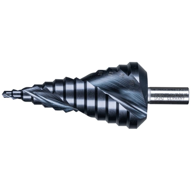 Stufenbohrer HSS 13 Bohrstufen Ø 4-39 mm 3-Flächenschaft-Ø 10mm HICOAT beschichtet