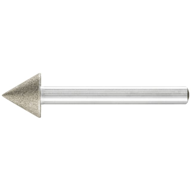 Diamant-Schleifst. Spitzkegel Ø15x60° SchaftØ6 mm D126 (mit.) zum Anfasen/Entgraten/Senken