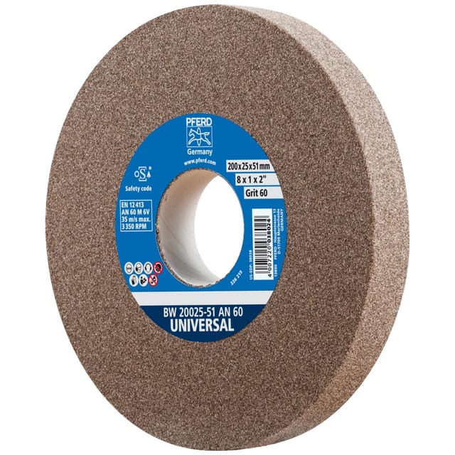 Schleifbockscheibe Ø 200x25 mm Bohrung-Ø 51 mm A60 für universelle Schleifaufgaben