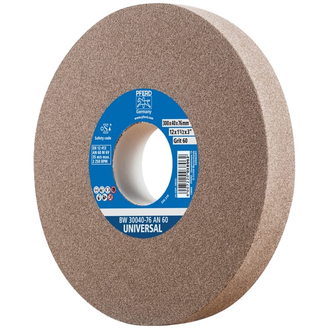 Schleifbockscheibe Ø 300x40mm Bohrung-Ø 76 mm A60 für universelle Schleifaufgaben