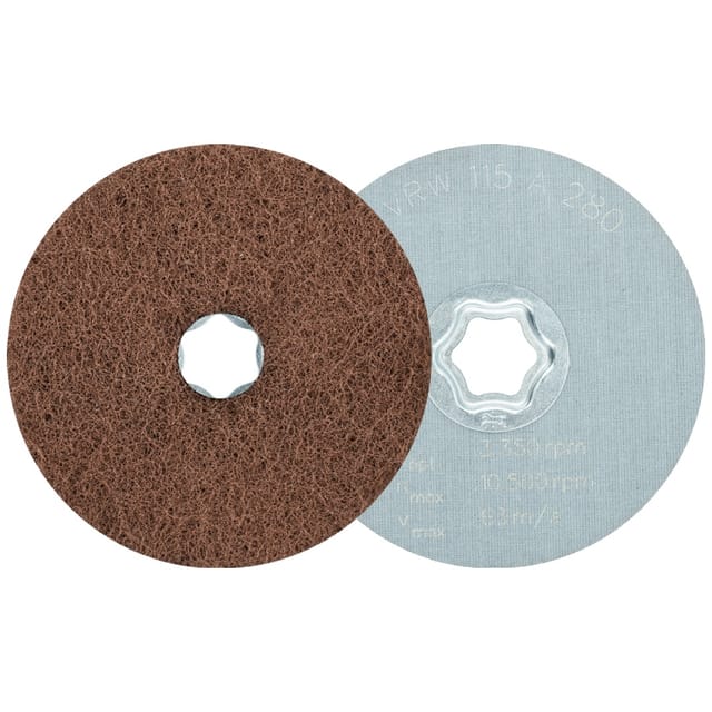 COMBICLICK weiche Vliesronde CC Ø 115 mm A280 zum reinigen und satinieren mit Winkelschleifer