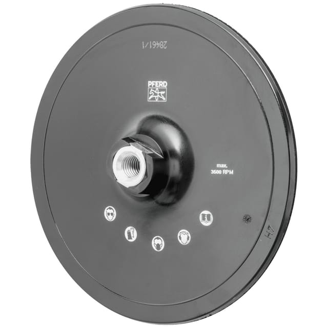 POLIVLIES-Klettrondenhalter PVKRH Ø 180mm Gewinde M14 mit Zentrierzapfen Ø 22 mm