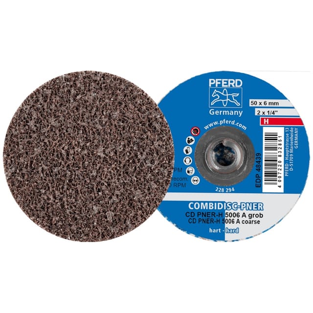 COMBIDISC verpresste Vliesronde CD PNER Ø 50mm Hart A Grob für Finish
