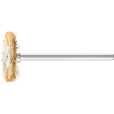 Miniatur- Rundbürste RBU Ø22x2 mm Schaft-Ø3 mm Messing-Draht-Ø0,10