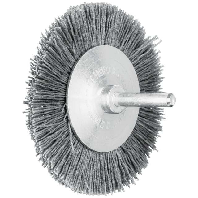 Rundbürste ungezopft RBU Ø 80x8 mm Schaft-Ø 6 mm SiC-Filament-Ø 0,55 mm Korn 120