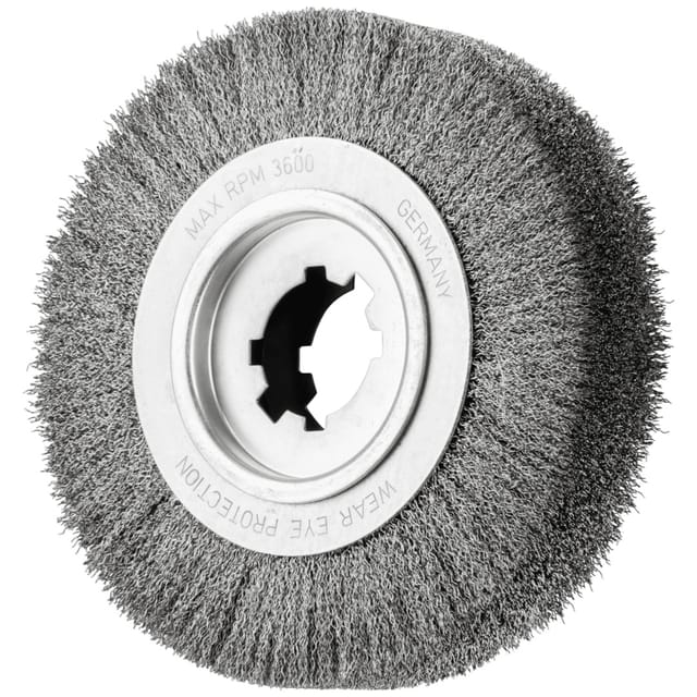 Entgratbürste ungezopft RBU Ø 250x60x50,8 mm Bohrung Edelstahl-Draht-Ø 0,35 mm stationär