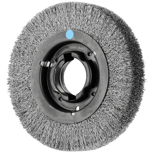 Rundbürste breit ungezopft RBU Ø200x38xvariable Bohrung Edelstahl-Draht-Ø0,30 Schleifbock