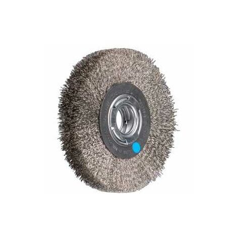 Rundbürste breit ungezopft RBU Ø180x25xvariable Bohrung Edelstahl-Draht-Ø0,30 Schleifbock
