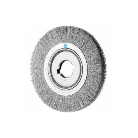 Rundbürste breit ungezopft RBU Ø250x30xvariable Bohrung Edelstahl-Draht-Ø0,30 Schleifbock