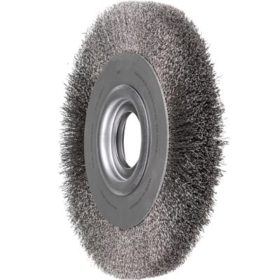 POS Rundbürste breit ungezopft RBU Ø250x30xvariable Bohrung Edelstahl-Draht-Ø0,30 Schleifbock
