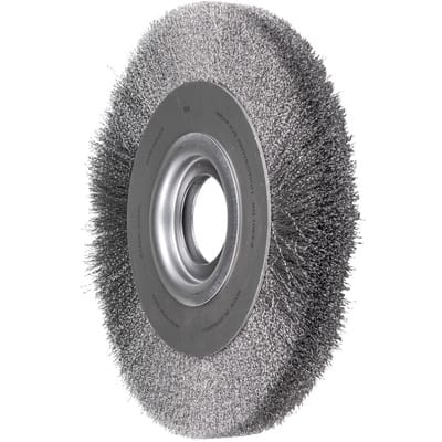 Rundbürste breit ungezopft RBU Ø250x30xvariable Bohrung Stahl-Draht-Ø0,20 Schleifbock