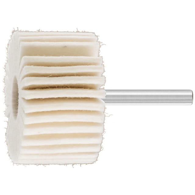weiche Filzlamellenstifte FLS Ø 50x30mm Schaft-Ø 6 mm für universelle Polierarbeiten