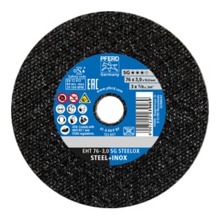 Klein-Trennscheibe EHT 76x3,0x10mm gerade Leistungslinie SG STEELOX für Stahl/Edelstahl