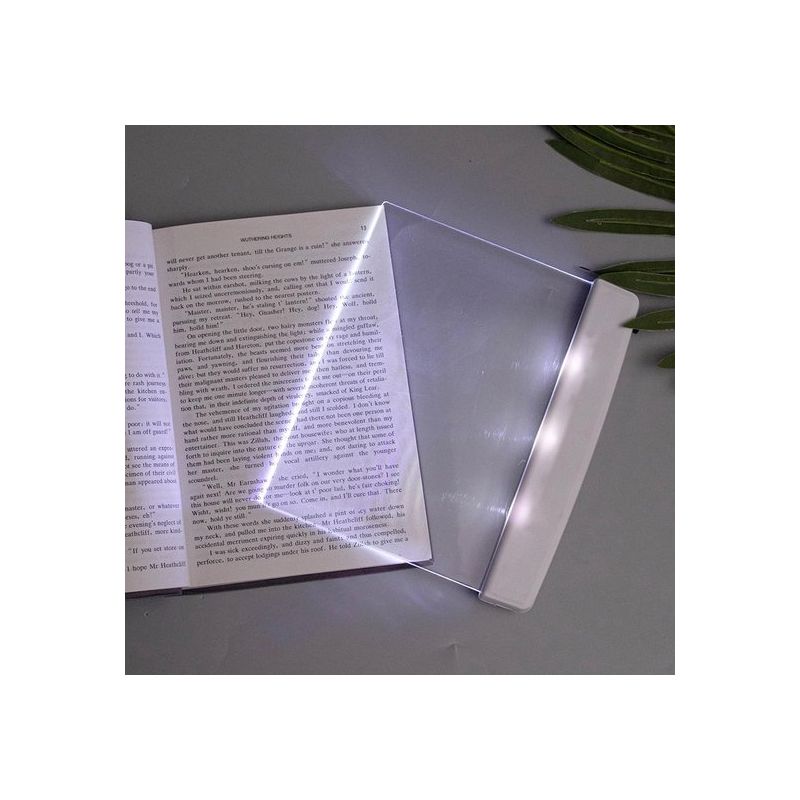 Flache Leselampe Für Die Nacht Im Bett, Transparente Led-seitenleuchte, Lesezeichenlampe, Kabellose Leselampe (weiß)