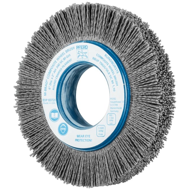 COMPOSITE Rundbürste RBUP Ø 150x25x50,8 mm Bohrung SiC-Filament-Ø 1,10mm Korn 80 stationär