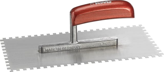 Glättekelle, 4-seitig gezahnt, Stahl, 280 x 130mm, Zahnung 6mm