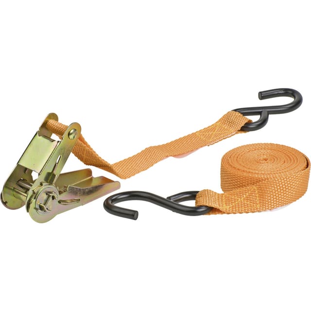 Zurrgurt mit Ratsche und 2 Haken, TÜV/GS geprüft, 3,5m x 25mm
