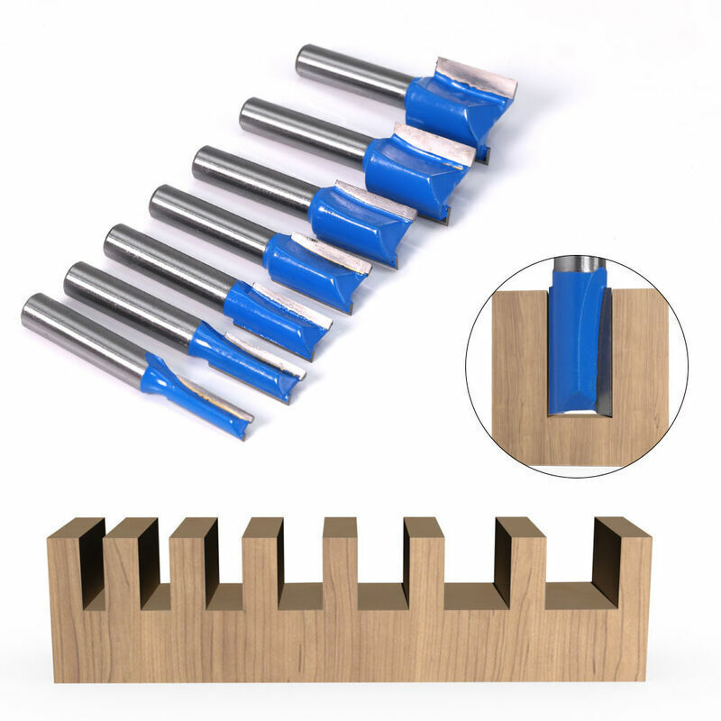 7-teiliges Set Aus Hartmetall-doppelnut-nutfräsern Mit 8-mm-schaft, Nutfräser Für Die Holzbearbeitung