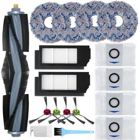 Zubehör Für Ecovacs Deebot X1 Omni / X1 E Omni / X1 Turbo Staubsauger: 1 Hauptbürste, 4 Seitenbürsten, 4 Reinigungstücher, 2 Filter, 4 Beutel, 2 Reinigungsbürsten