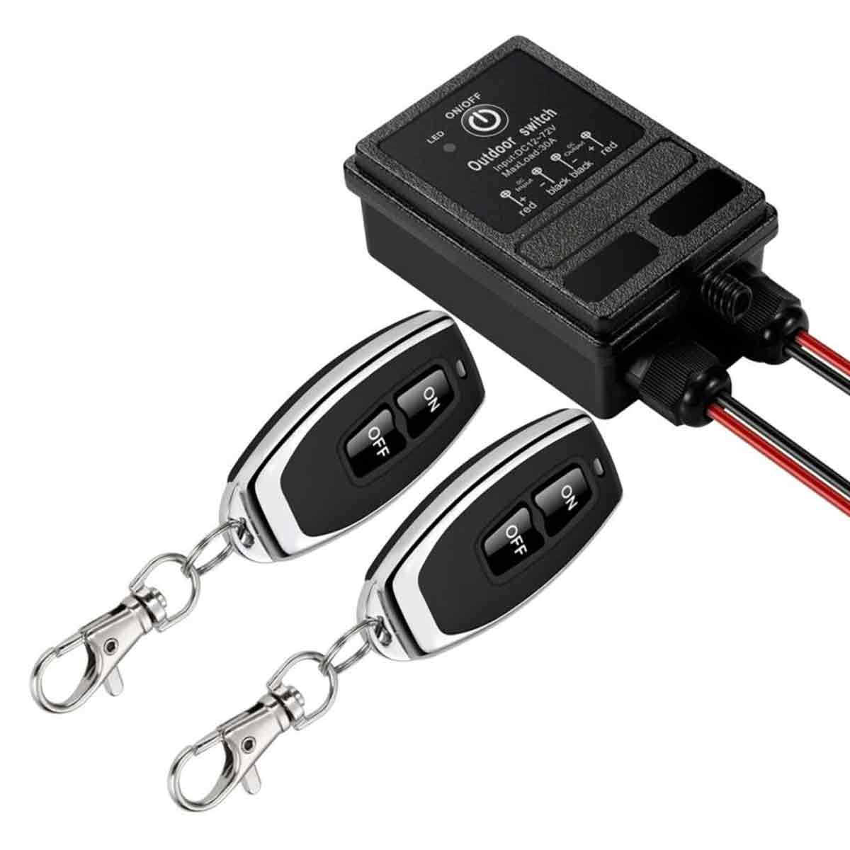 Commutateur À Distance Sans Fil - Dc 12v/24v/48v/72v - Relais 40a - Rayon 328 Pieds - Télécommande Rf
