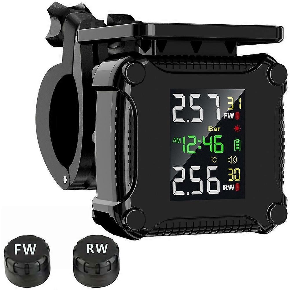 Drahtloses Reifendruckkontrollsystem (tpms) Mit Farbdisplay Und Solarladung Für Motorräder, Reifentemperatursensor