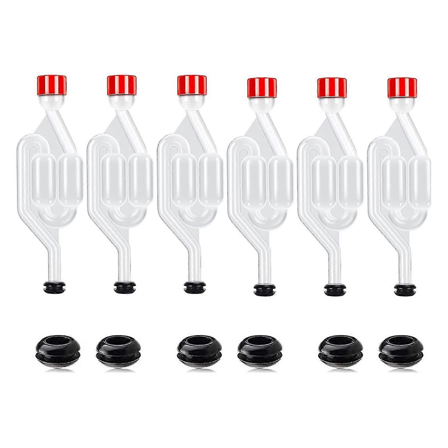 Brau-luftschleusen-set, 12 Luftschleusen Und 6 Dichtungsringe, Wein-luftschleuse Aus Kunststoff Zum Gären, Brauen, Brauen
