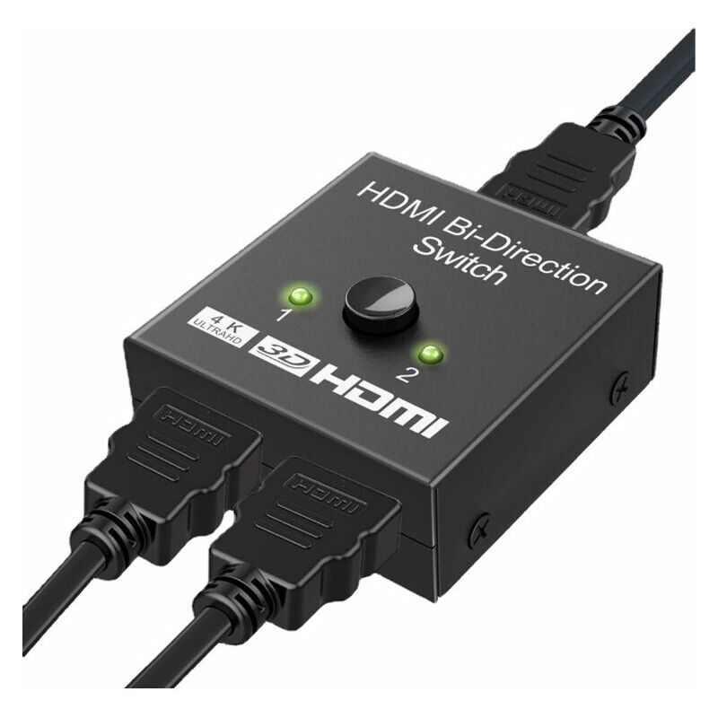 Bidirektionaler Hdmi-switch Aus Aluminium Mit 4k 60 Hz-unterstützung, 1 Eingang Und 2 Ausgänge Oder 2 Eingänge Und 1 Ausgang. Unterstützt 4k-, 3d- Und 1080p-auflösungen, Hdcp 2.2 Und Hdr