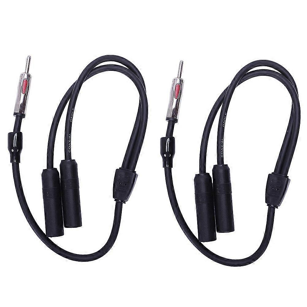 Autoradio-antennenadapter, 2 X 1 Stecker Auf 2 Y-buchsen, Schwarz