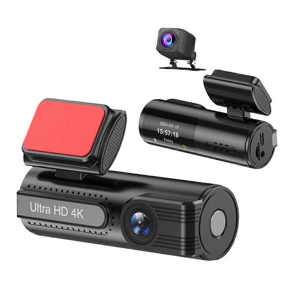 V21 Hd 4k-fahrrekorder Mit Nachtsicht, Doppelobjektiv Vorne Und Hinten, Wi-fi-verbindung Und Gps-freiem Tracking