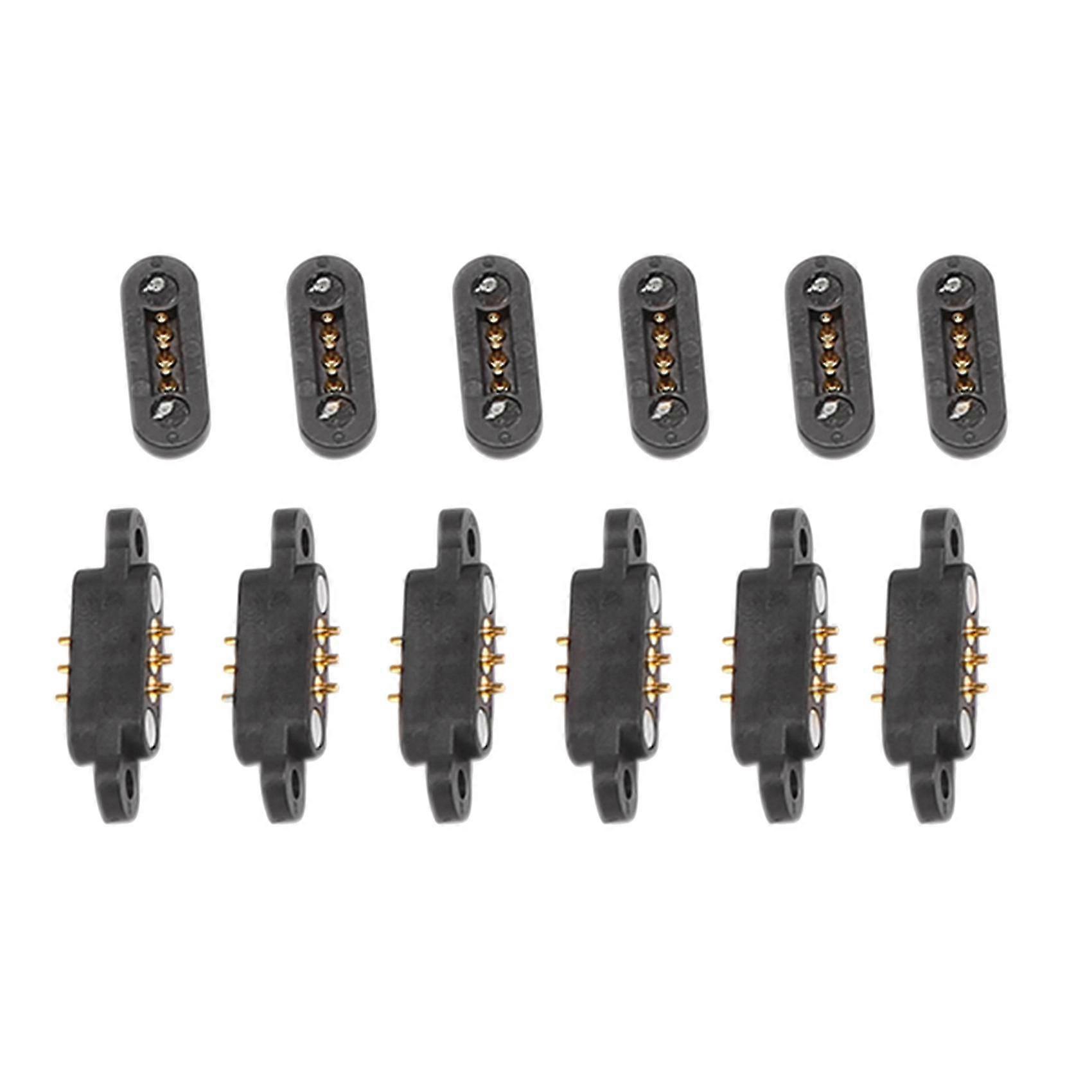 6 Ps Geladener Pogo-pin-stecker, 3 Positionen, S-raster, 2,0 M, Durchgangslöcher, Mal