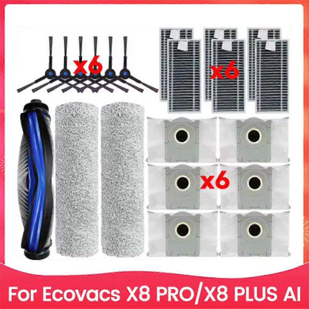 21er-pack Ersatzstaubbeutel Mit Rotierender Seitenbürste Und Hepa-filter Für Ecovacs X8 Pro X8 Plus Ai Staubsauger