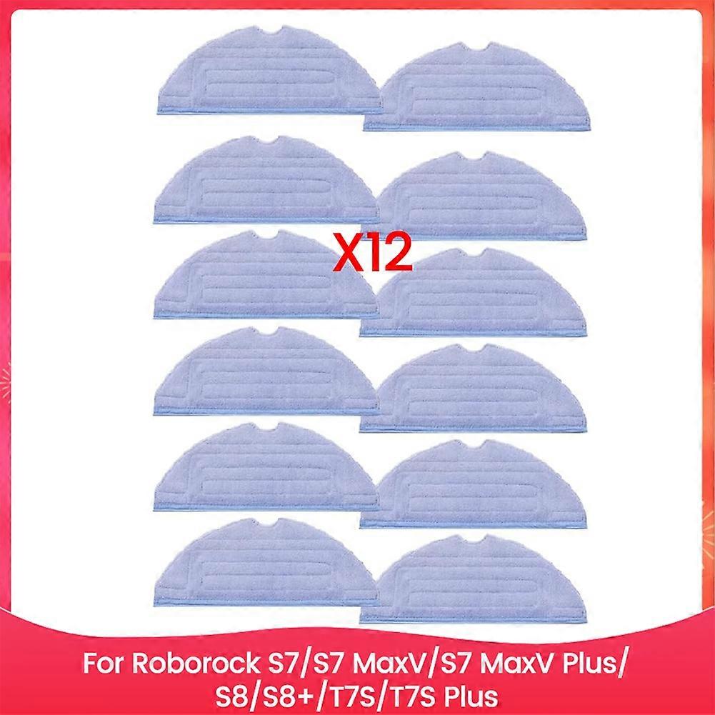 Set Mit 12 Mikrofaser-ersatztüchern Für Die Staubsauger Roborock S7, S7maxv, S7maxv Plus, S8, S8+, T7s Und T7s Plus