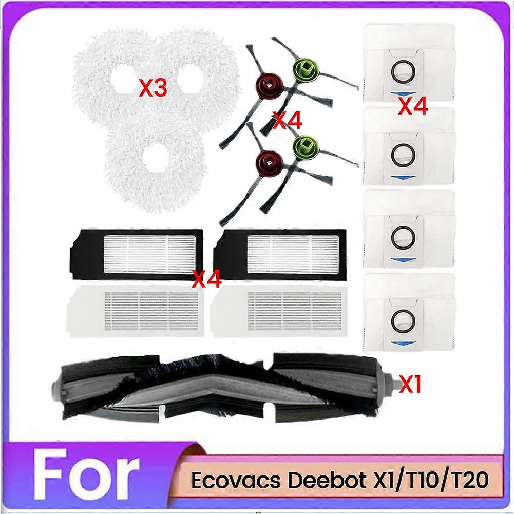 16-teiliges Set Inklusive Bürste, Tuch, Staubbeutel Und Filter Für Ecovacs Deebot X1 T10 T20 Staubsauger – Zubehör Und Ersatzteile
