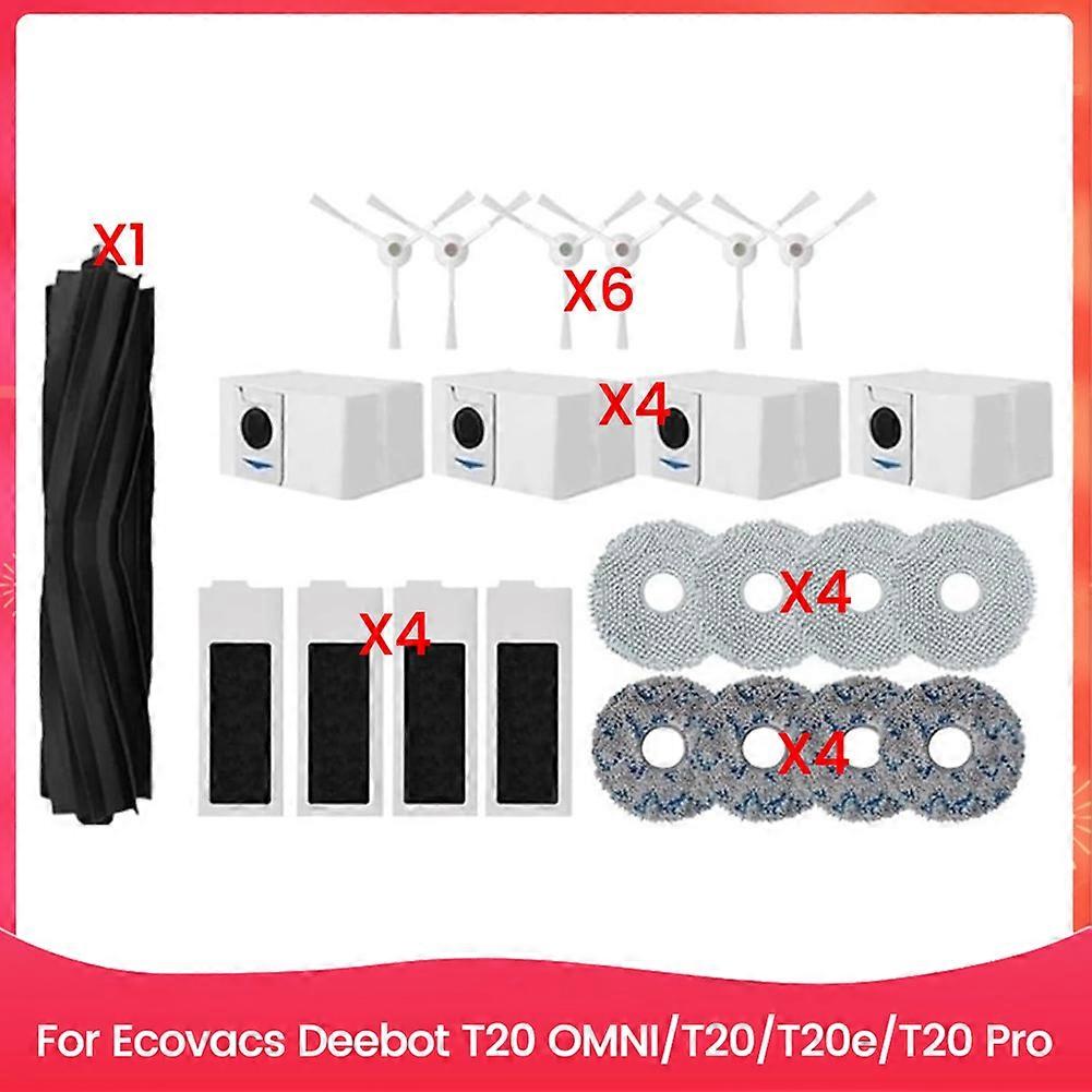 Set Aus Bürste, Filter, Staubbeutel Und Reinigungstuch Für Ecovacs Deebot T20 Omni T20 T20e T20 Pro Staubsauger