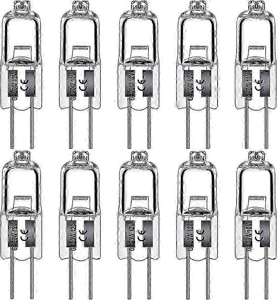 G4-halogenlampen, 10 W, 12 V, Klare Kapsel, 2-polig, Warmweiß, Dimmbar, 10 Stück