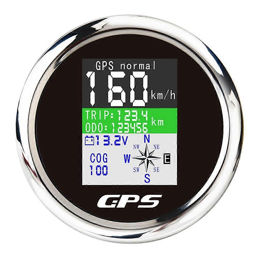 Marine, Boot, Auto, Gps-tachometer, Digital, Mit Gps-antenne Für Motoryacht, Tft-bildschirm, Wasserdichter Kilometerzähler, Schwarz Und Silber