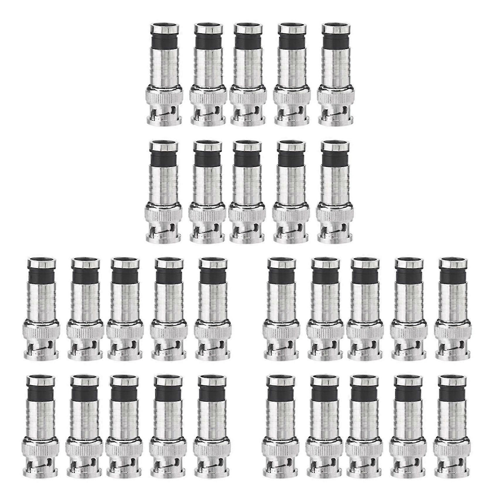 30 Stück Bnc-kompressionsstecker Für Rg59-koaxialkabel Und Cctv-kameras
